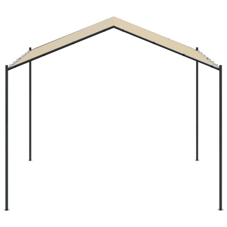 Tuinpaviljoen 4x4 m staal en stof beige 3