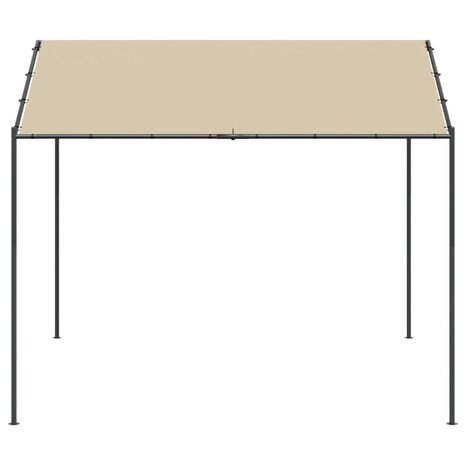 Tuinpaviljoen 4x4 m staal en stof beige 4