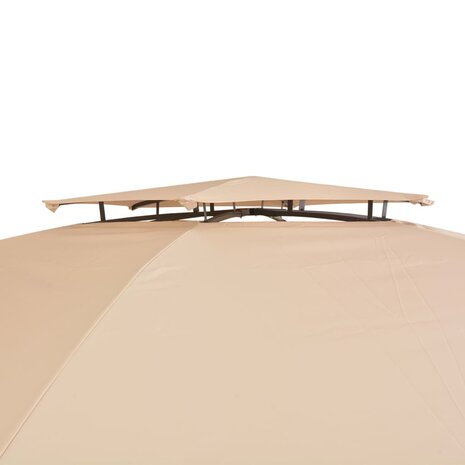 Tuinpaviljoen met gordijnen hexagonaal 360x265 cm 6