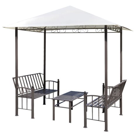 Tuinpaviljoen met tafel en bankjes 2,5x1,5x2,4 m 2