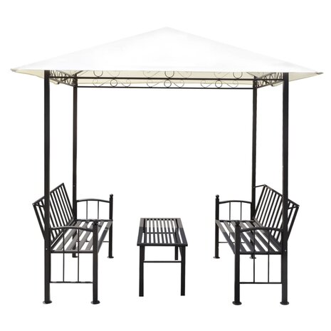 Tuinpaviljoen met tafel en bankjes 2,5x1,5x2,4 m 3