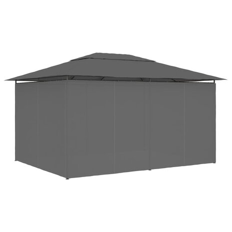Tuinpaviljoen met gordijnen 4x3 m antraciet 4