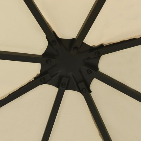 Prieel met LED-lichtslinger 3x3 m crèmekleurig 5