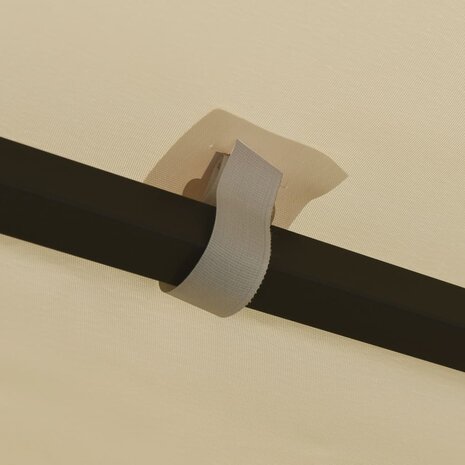 Prieel met LED-lichtslinger 3x3 m crèmekleurig 6