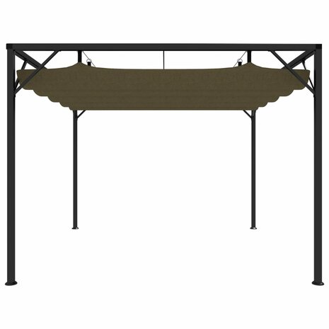 Tuinprieel met uittrekbaar dak 180 g/m² 3x3 m taupe 3