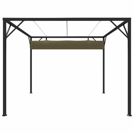 Tuinprieel met uittrekbaar dak 180 g/m² 3x3 m taupe 4