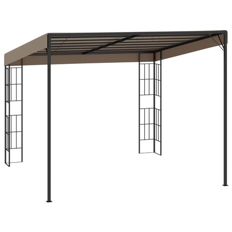 Wandprieel 3x3 m stof taupe 4