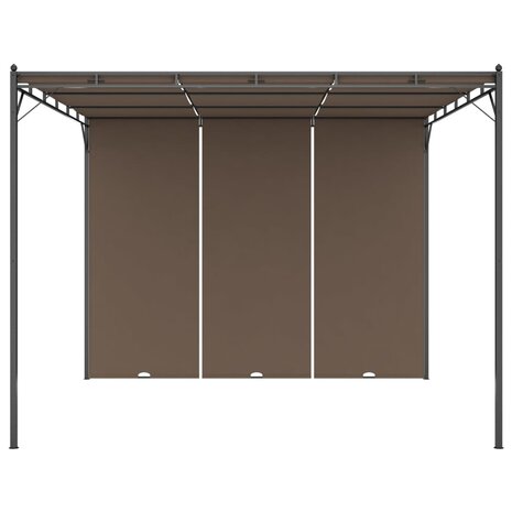 Tuinprieel met zijgordijn 3x3x2,25 m taupe 3