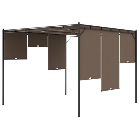 Tuinprieel met zijgordijn 3x3x2,25 m taupe 7