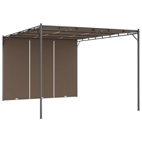 Tuinprieel met zijgordijn 4x3x2,25 m taupe 2