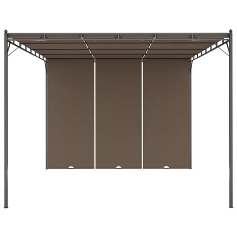 Tuinprieel met zijgordijn 4x3x2,25 m taupe 3