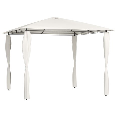 Prieel met paalhoezen 160 g/m² 3x3x2,6 m crèmekleurig 1