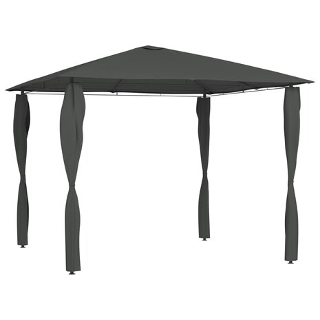 Prieel met paalhoezen 160 g/m² 3x3x2,6 m antracietkleurig 1