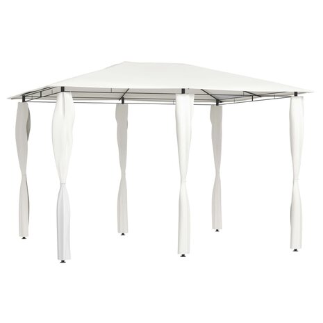 Prieel met paalhoezen 160 g/m² 3x4x2,6 m crèmekleurig 1