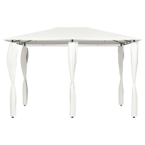 Prieel met paalhoezen 160 g/m² 3x4x2,6 m crèmekleurig 2