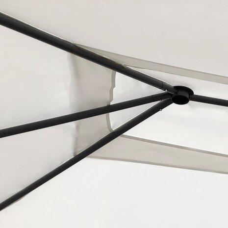 Prieel met paalhoezen 160 g/m² 3x4x2,6 m crèmekleurig 3