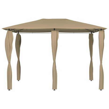 Prieel met paalhoezen 160 g/m² 3x4x2,6 m taupe 2