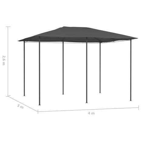 Prieel 160 g/m² 3x4x2,6 m antracietkleurig 4