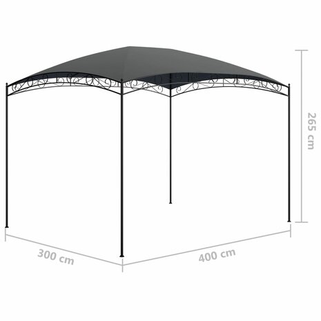 Prieel 180 g/m² 3x4x2,65 m antraciet 5