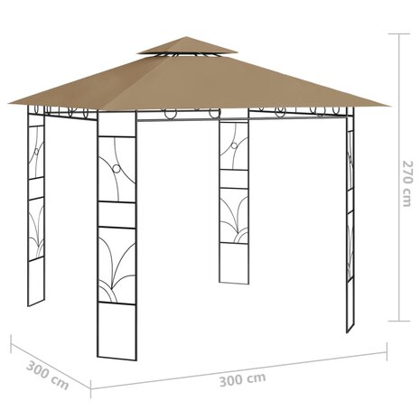 Prieel 160 g/m² 3x3x2,7 m taupe 5