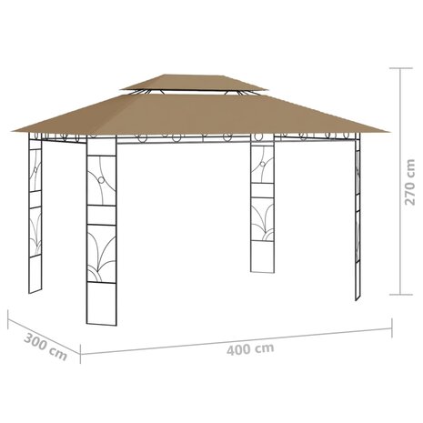 Prieel 160 g/m² 4x3x2,7 m taupe 6