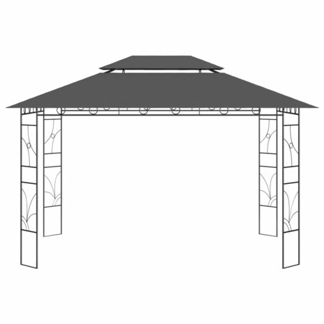 Prieel 160 g/m² 4x3x2,7 m antracietkleurig 2