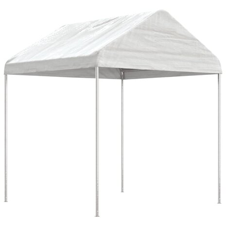 Prieel met dak 6,69x2,28x2,69 m polyetheen wit 2