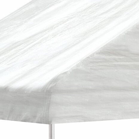 Prieel met dak 6,69x2,28x2,69 m polyetheen wit 4