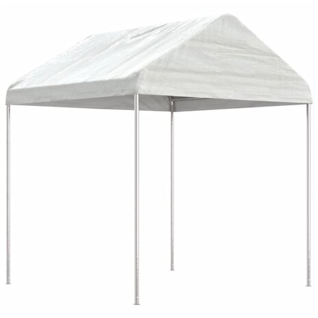 Prieel met dak 2,28x2,23x2,69 m polyetheen wit 1
