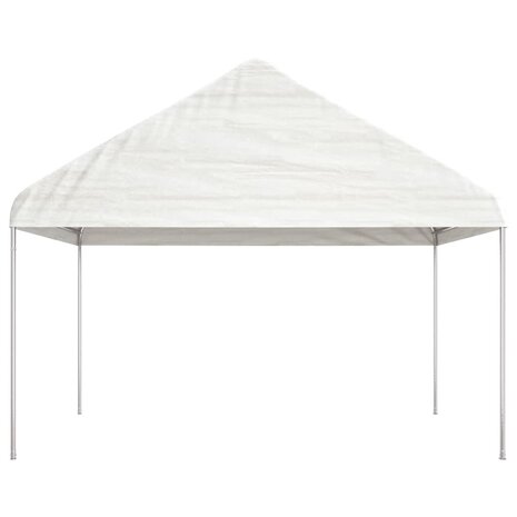  Prieel met dak 4,08x2,23x3,22 m polyetheen wit 2