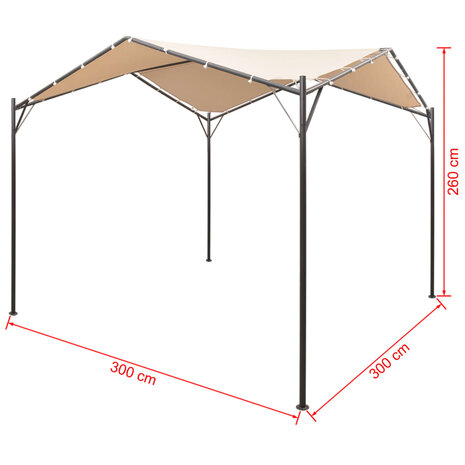 Prieel 3x3 m staal beige 8