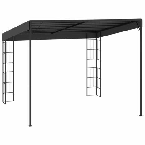 Wandprieel 3x3 m stof antracietkleurig 4