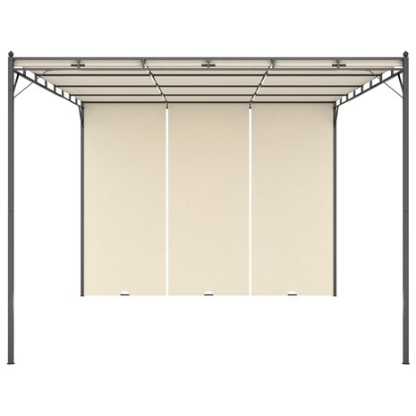 Tuinprieel met zijgordijn 4x3x2,25 m crème 2