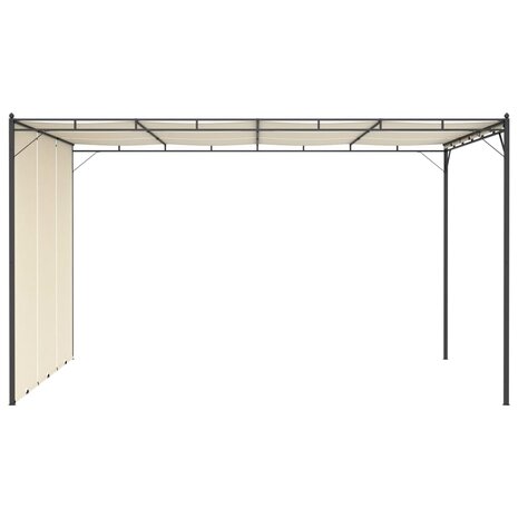 Tuinprieel met zijgordijn 4x3x2,25 m crème 3