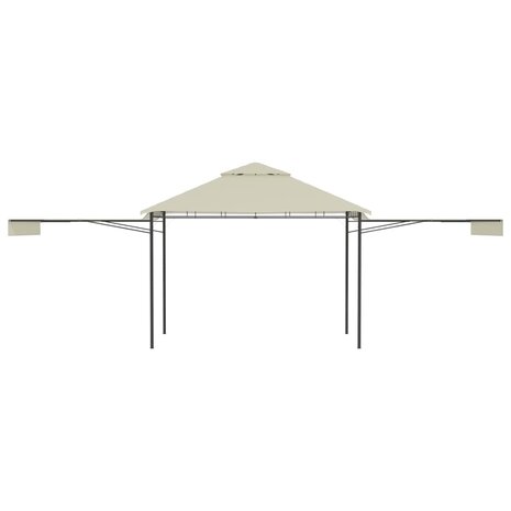 Prieel met uitschuifbare daken 180 g/m² 3x3x2,75 m crème 4