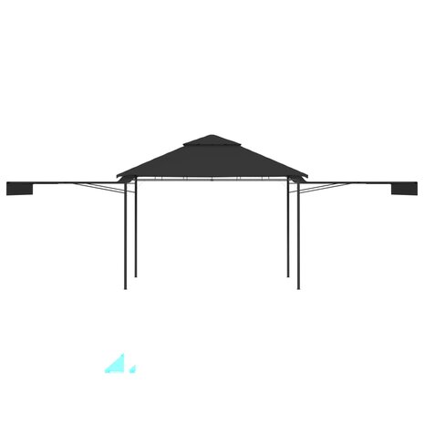 Prieel met uitschuifbare daken 180 g/m² 3x3x2,75 m antraciet 4