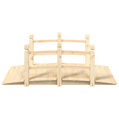 Tuinbrug met leuningen 150x67x56 cm massief vurenhout 3