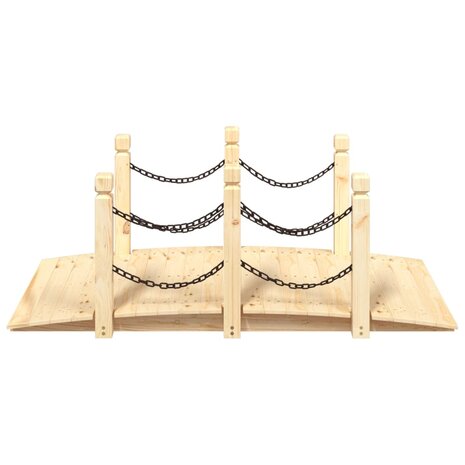 Tuinbrug met kettingrails 150x67x56 cm massief vurenhout 3