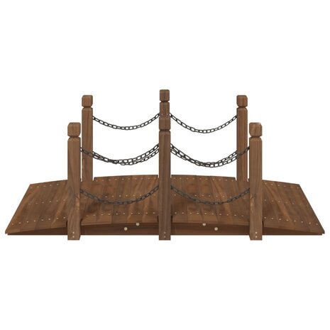 Tuinbrug met kettingrails 150x67x56 cm massief vurenhout 3