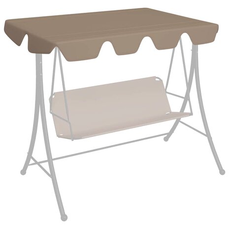Vervangingsluifel voor schommelbank 150/130x105/70 cm taupe 1