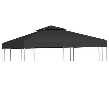 Vervangend tentdoek prieel 310 g/m² 3x3 m donkergrijs 1