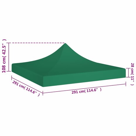 Partytentdak 270 g/m² 3x3 m groen 5