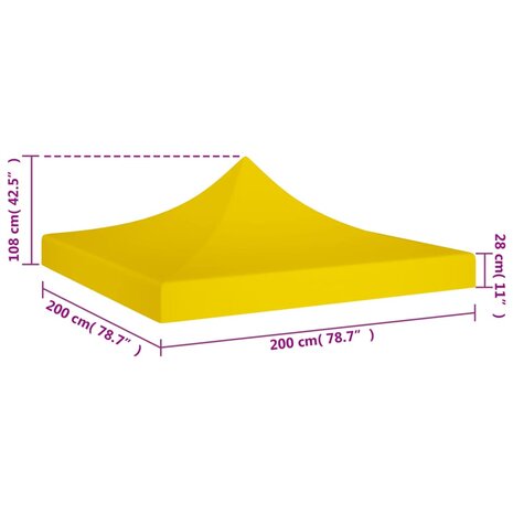 Partytentdak 270 g/m² 2x2 m geel  5