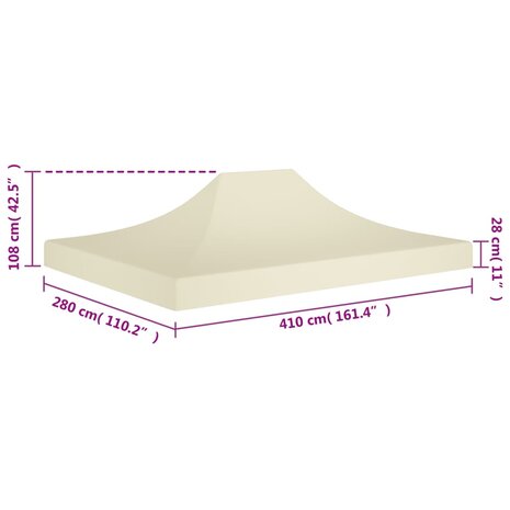 Partytentdak 270 g/m² 4x3 m crème 6