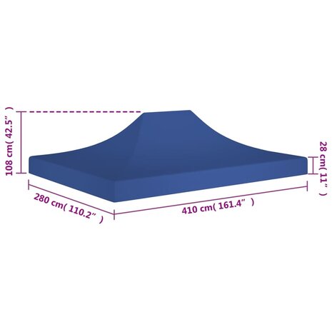 Partytentdak 270 g/m² 4x3 m blauw 6