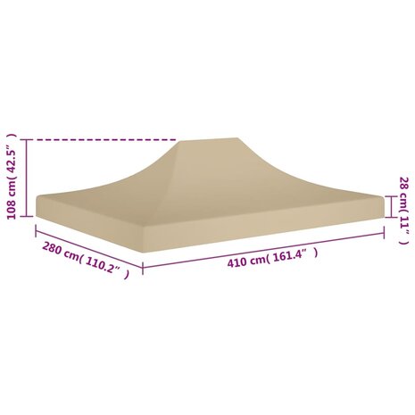 Partytentdak 270 g/m² 4x3 m beige 6