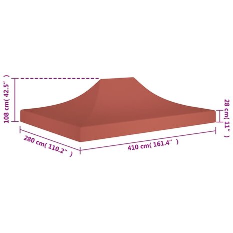 Partytentdak 270 g/m² 4x3 m terracotta 6