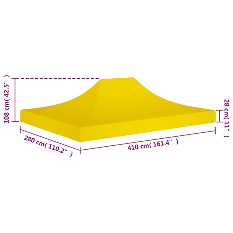 Partytentdak 270 g/m² 4x3 m geel 6