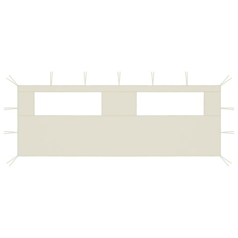 Prieelzijwand met ramen 6x2 m crèmekleurig 1
