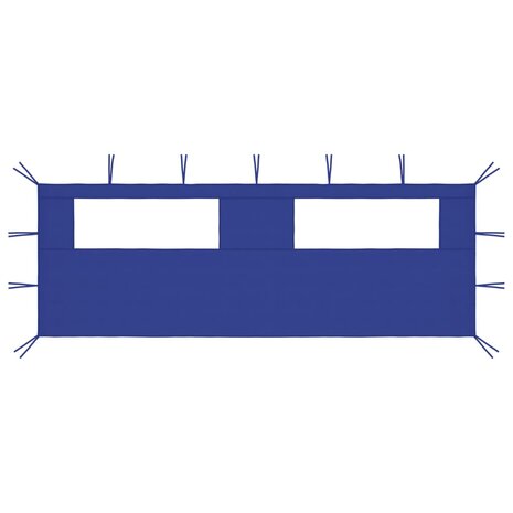 Prieelzijwand met ramen 6x2 m blauw 1